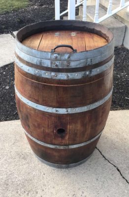 Wine Barrel Trash Can Holder - Buffalo Barrel Company